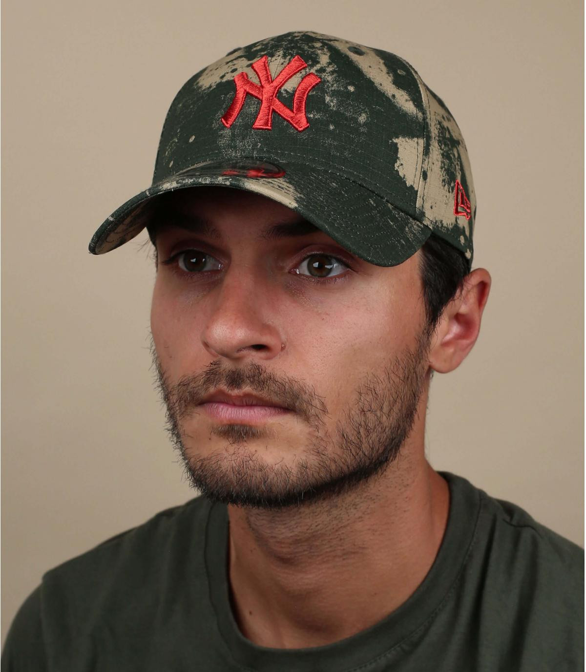 casquette NY camo rouge Casquette Blurr Camo NY 940